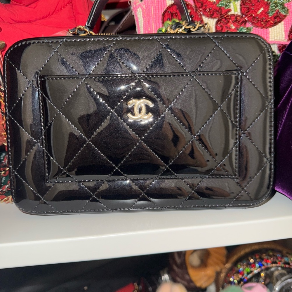 Chanel Patent Black Quilted Mini Bag